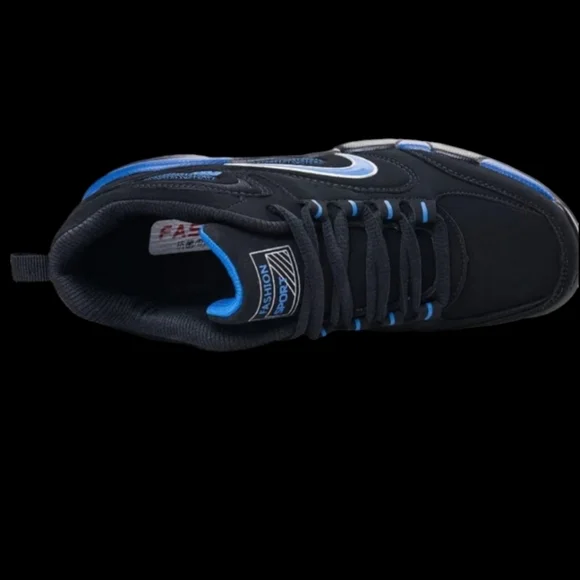 NWOT Men's US 6.5 Casual Fashion Sport Tennis Shoes, Black & Blue - Picture 8 of 9